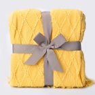 Btl15011-yellow Battilo Knit Diamond Pattern Decorative Throw Blanket By Yellow