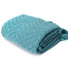 Btl15025-green Battilo Knit Textured Woven Throw Blanket Turquoise By 730792098984