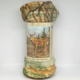 Buck 430002089893 James Hautman Soft Fleece Throw Blanket Deer Hunting Cabin Wall 50 Inch X 60