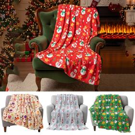 Bo-buryeah-3567 Buryeah 4 Pcs 50 X 60 Inch Christmas Throw Blanket Warm Soft Snowman Tree P