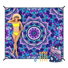 Beachblanket001-purple Buwuta Boho Beach Blanket Waterproof Sandproof Extra Large Mat 79 Inch X 83 Quick