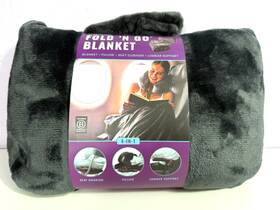 Cabeau 815158012092 Fold Ftn Go Travel Blanket With Case - Charcoal 60 Inch X 36 Nwt