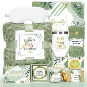 Ada34-1-1 Cahoto Get Well Soon Gift With Blanket Self Care Basket Birthday For Women