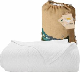 California Design Den 840307177568 Soft And Cool Summer Blanket King Size 100% Cotton Lightweigh