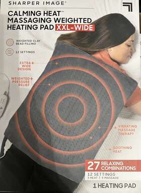 Cwt04106 Calming Comfort Sharper Image Heat Massaging Weighted Heating Pad Xxl-wide Free Shipping