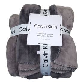 Calvin Klein 199165004326 Modern Reversible Full/queen Blanket Soft And Cozy 90 Inch X90 Lush Grey