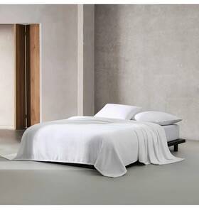 9111 Calvin Klein 9111/420.25 Oversized Ultra Soft Plush Bed Blanket King Throw 112 Inch X92 White