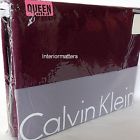 Calvin Klein Oval Bands Fuchia Queen Bed Blanket Coverlet Carmen Burgundy Cotton 709271323718