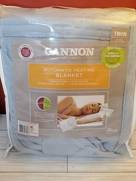 Cannon 657812133077 New Automatic Heating Heated Electric Twin Size Blanket Cloud Blue Wow