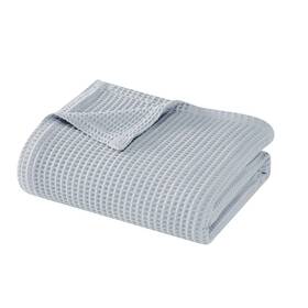 91927385 Cannon Full/queen Heritage Cotton Waffle Blanket Gray Year-round