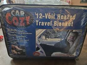 Car Cozy 835675001010 New 12-volt Heated Travel Fleece Blanket Plugs Into Cigarette Lighter