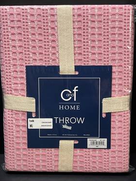 C842583348p Carol & Frank And Textured Waffle Throw Blanket Pink 50 Inch X 60 Home Bedding Decor