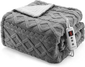 Bm-p0211c Caromio Heated Throw Blanket - Thick Tufted Sherpa Electric 50 Inch 60