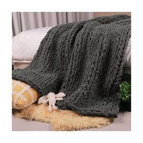 Carriediosa 784956994513 Chunky Knit Throw Blanket 50 Inch X 60 100% Hand Made Large Chenill