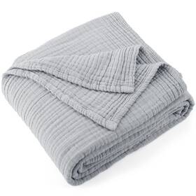 Jcb-m-l04 Carriediosa 100% Cotton Muslin Throw Blanket 70 Inch X 80 Twin Size 4-layers Sum
