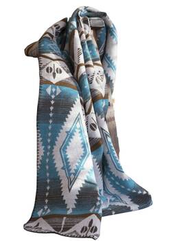 Jb6647 Carstens Home Turquoise Earth Southwestern Throw Blanket -