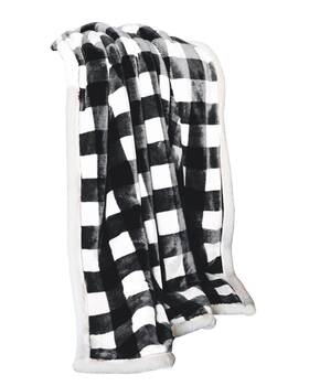 Jp713th Carstens Home Lumberjack Plaid Sherpa Throw Blanket -
