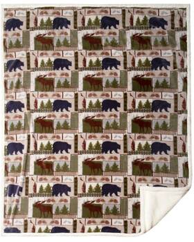 Jp814 Carstens Home Vintage Lodge Plush Throw White