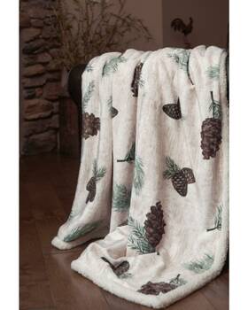 Jp867 Carstens Home Pinecone Plush Sherpa Throw -