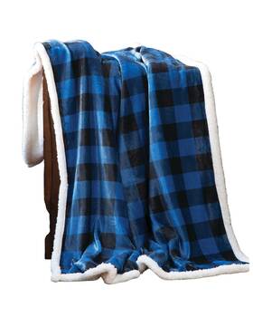 Jw197 Carstens Home Unisex Wrangler Blue Lumberjack Buffalo Plaid Sherpa Fleece
