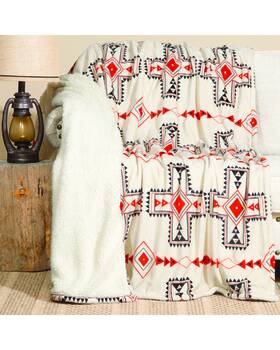 Jw341 Carstens Home Santa Fe Sun Plush Sherpa Blanket -