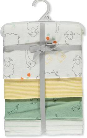 S158-0001 Carters Baby Unisex 4-pack Receiving Blankets - White/multi One Size White