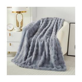 De-1304 Casa Carina Faux Fur Throw Blanket For Couch Cozy Fuzzy Soft Plush Thick Fluffy... Fast Ship