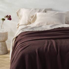 92105888 Casaluna King Cotton Slub Blanket Fig Brown -