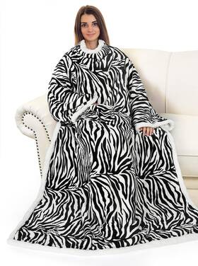 Catalonia 011517443381 Sherpa Wearable Blanket With Sleeves Arms Comfy Sleeved Tv Wrap Lar