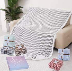 Catalonia 011517444982 Sherpa Fleece Blanket Checkered Grid Warmer Comfort Shaggy Soft Twin Bed/ Couch