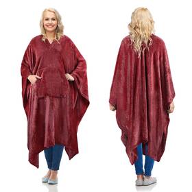 Catalonia 011517445279 Fleece Wearable Blanket Poncho For Adult Women Men Travel Wrap Cape