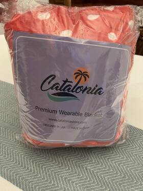 1ctsn101wn Catalonia Premium Wearable Blanket Red And White Polka Dots New In Package