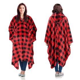 Catalonia 767587279327 Hooded Wearable Blanket Poncho For Adults Soft Cozy Fleece Cape