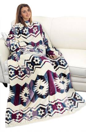 Catalonia 768502406217 Wearable Blanket With Sleeves And Pocket Soft Comfy Fleece Snuggy Wrap Throw