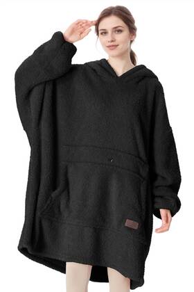 Catalonia 768510262836 Oversized Blanket Hoodie Sweatshirt Wearable Fleece Pullover For Adults