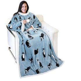 Catalonia 768556320583 Sherpa Wearable Blanket With Sleeves Arms Comfy Sleeved Tv Wrap Lar