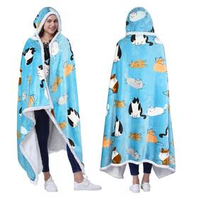 Catalonia 768556320712 Wearable Blanket Poncho Cozy Sherpa Fleece For Kids Adults