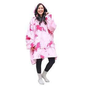 B0clxx6skn Catalonia Unicorn Print Oversized Hoodie Blanket Sweatshirt Wearable Sherpa