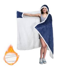 Catalonia Classic 791315385301 Wearable Hooded Blanket Warm Cozy Soft Poncho Wrap Fleece Cuddle Th