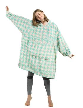 Hd100s1 Catalonia Houndstooth Oversized Blanket Hoodie Sweatshirt For Adults Fleece Pullover
