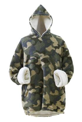 Shbl108-gre Cathay Home Oversized Wearable Sherpa And Micro-mink Blanket Hoodie Green - Size Fits Most Shbl108-gre Cathay Home Oversized Wearable Sherpa And Micro-mink Blanket Hoodie Green - Size Fits Most