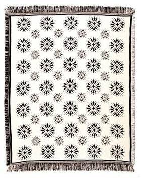 15656834 Cc Home Furnishings Black And White Starburst Afghan Throw Blanket 50 Inch X 60