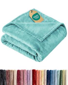 Cgk Unlimited 056794216832 Ultra Soft Fleece Blanket Throw Size - Flannel 50 Inch X 60 15 Turqoise