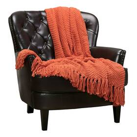 Chanasya 817797025525 Premium Textured Knit Throw Blanket With Tassels - Soft Cozy For Cou