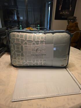 1369550 Charisma New Queen Size Down Alternative Blanket Comforter 98x96 Green And White
