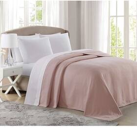 Bk2979bsqn-4500 Charisma Luxury Woven Cotton Blanket Queen Size -blush 100%