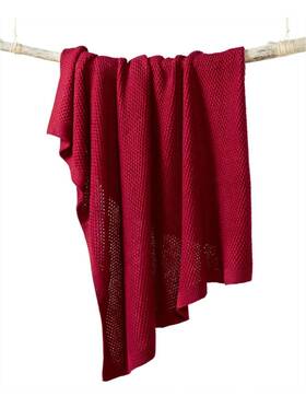 10004897500 Charter Club Honeycomb Red 50 X 60 Throw