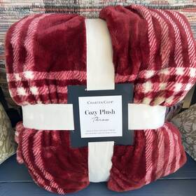 Charter Club 732996958453 Reversible Plush To Sherpa Throw Red White 50 Inch X70