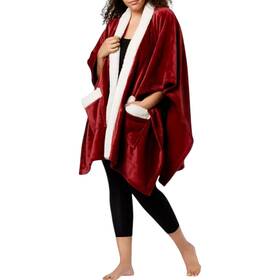 Charter Club 766390241699 Cozy Plush Wrap Throw 50 Inch X 70 Carved Garnet Christmas Winter