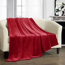Chic Home Keaton Throw Blanket Cozy Ultra Plush Micro Mink Red Twin